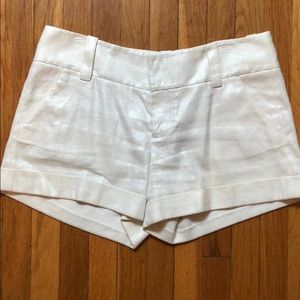 Alice + Olivia white sparkly shorts